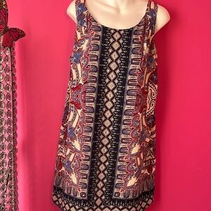 Colorful silky shift style dress